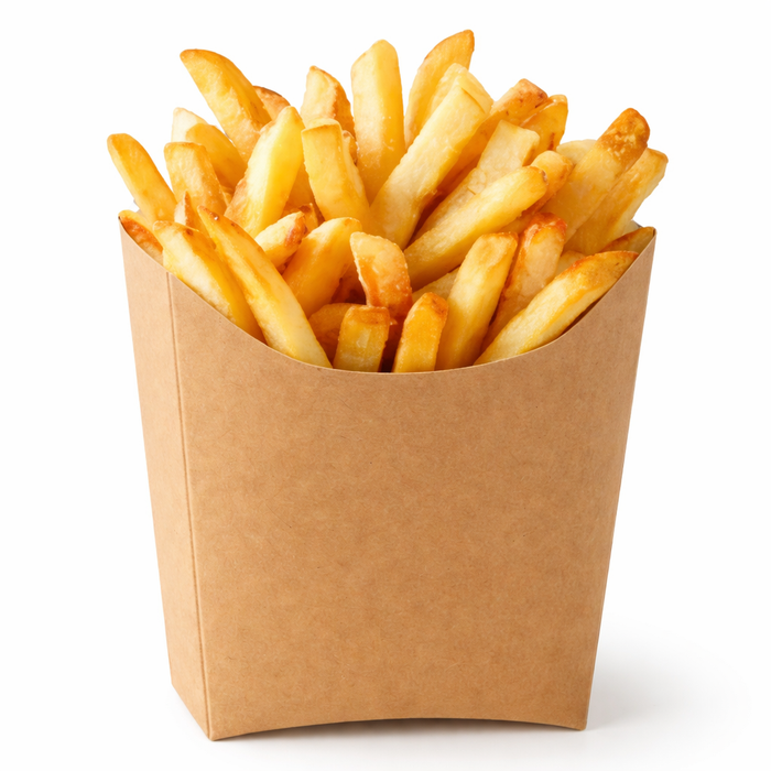 Envase kraft tipo Bolsillo para patatas fritas 115x90mm A110mm - 50Uds