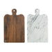 Tablas de aperitivo de doble cara imitación mármol y madera 180x295mm - 50Uds