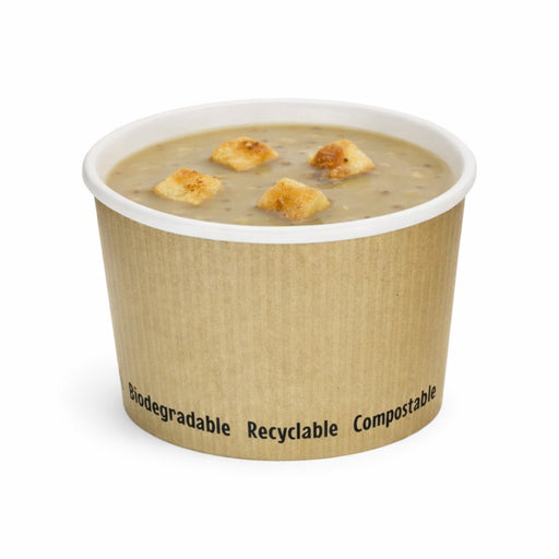 Tarrina para sopa CPLA diseño NATURE 230ml A62mm - 25Uds