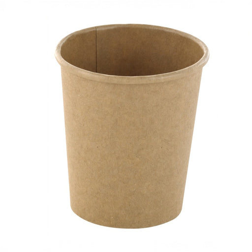Tarrina caliente/frio en cartón kraft marrón sin plástico, Base agua 120ml A65mm - 50Uds