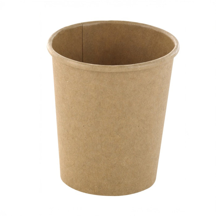 Tarrina caliente/frio en cartón kraft marrón sin plástico, Base agua 120ml A65mm - 50Uds