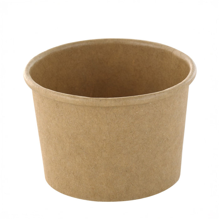 Tarrina caliente/frio en cartón kraft marrón sin plástico , Base agua 75ml A40mm - 50Uds