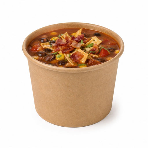 Tarrina caliente/frio en cartón kraft marrón sin plástico, Base agua 100ml A58mm - 50Uds
