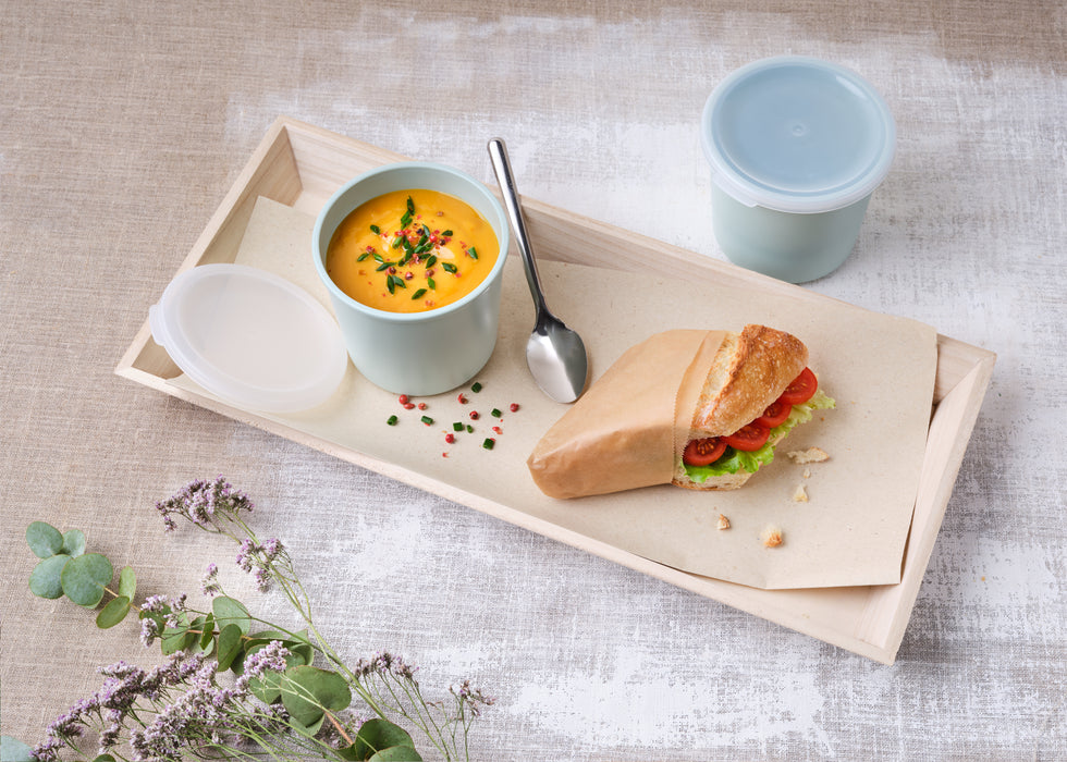 Sopera reutilizable Phoenix verde mar 800ml Ø107mm A130mm - 24Uds