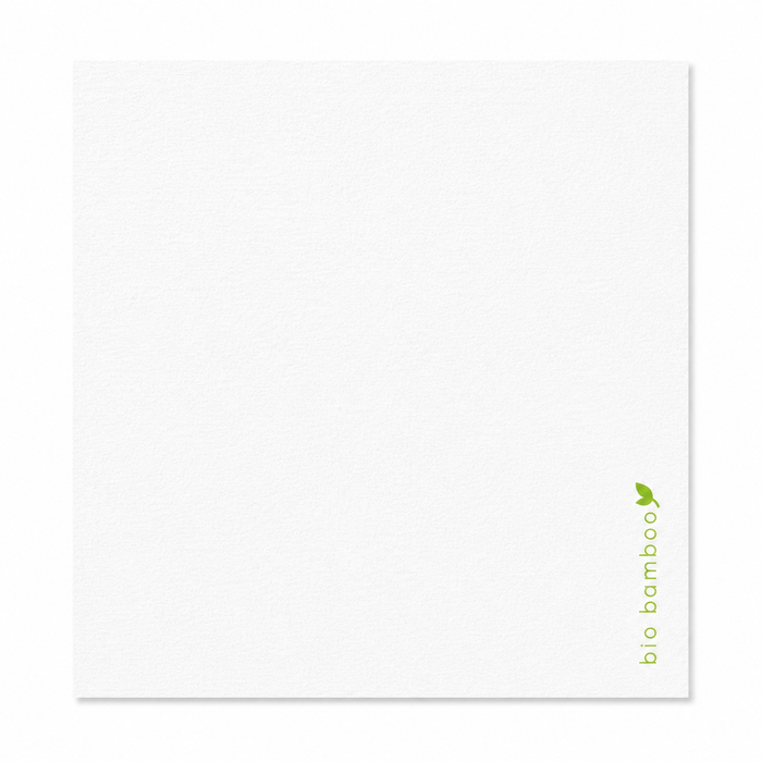 Servilleta de fibra de bambú blanca 250x250mm - 50Uds