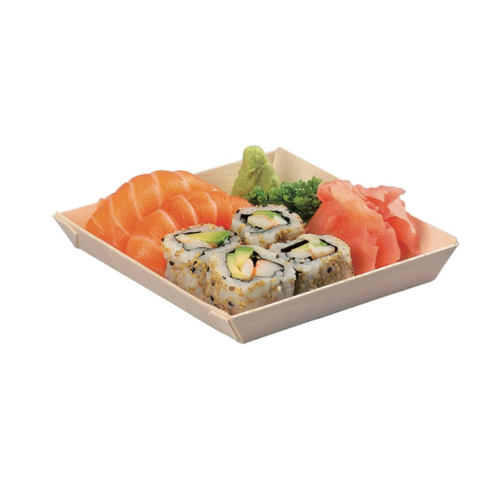 Bandeja de madera cuadrada Samouraï 132x131mm A19mm - 100Uds