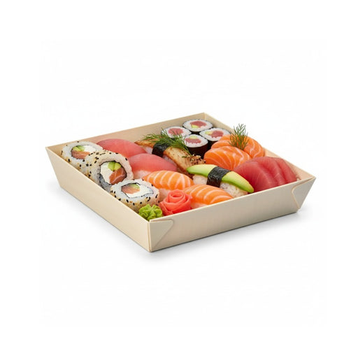 Bandeja de madera cuadrada Samouraï 171x170mm A37mm - 100Uds