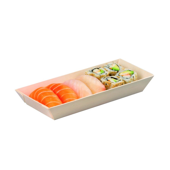 Bandeja de madera rectangular Samouraï 215x85mm A28mm - 100Uds