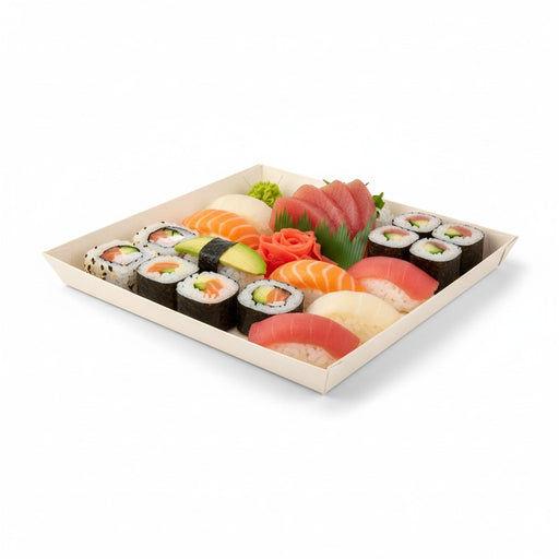 Bandeja de madera cuadrada Samouraï 232x232mm A23mm - 25Uds