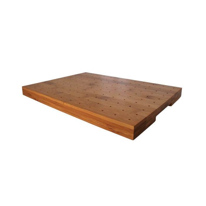 Soporte rectangular de bambú para 120 pinchos 300x250mm A23mm - 1Uds