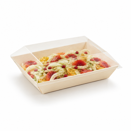 Tapa cúpula Samurai transparente PET para plato 130x180mm - 100Uds