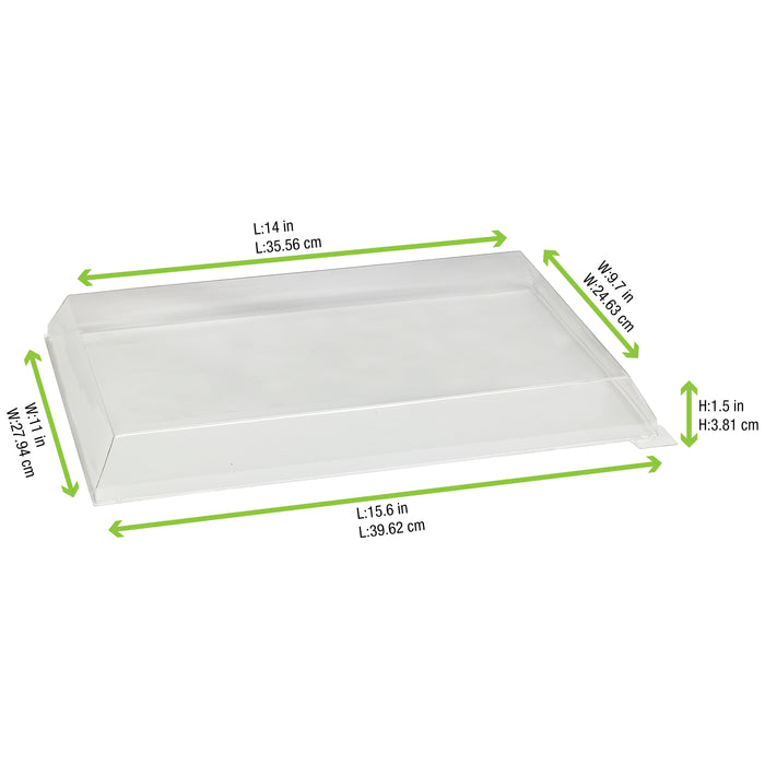 Tapa Samurai transparente PET para bandeja 390x280mm A45mm - 50Uds
