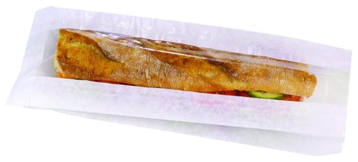 Bolsa papel blanca con ventana para bocadillo 120x40mm A340mm - 1000Uds