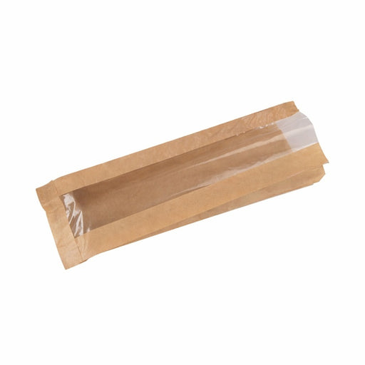 Bolsa papel kraft con ventana para bocadillo 120x40mm A340mm - 1000Uds