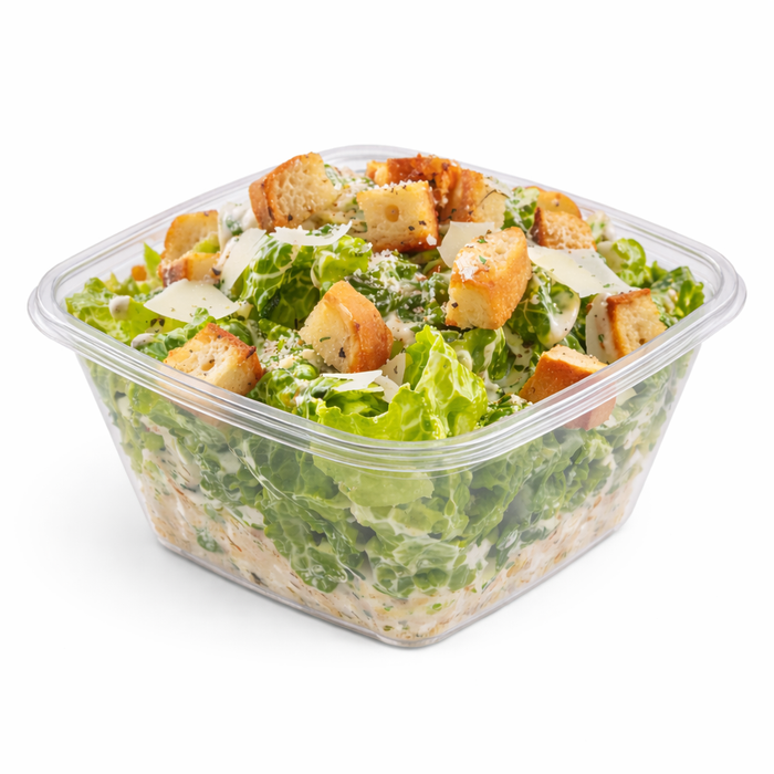 Ensaladera PET cuadrada transparente (sin Tapa) 750ml 160x160mm A70mm - 100Uds