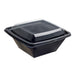 Combo Ensaladera PET cuadrada negra con Tapa 750ml 160x160mm A70mm - 100Uds