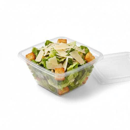 Ensaladera PET cuadrada transparente (sin Tapa) 750ml 195x195mm A55mm - 100Uds