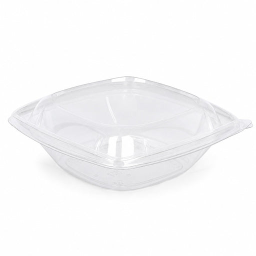 Combo Ensaladera PET cuadrada con Tapa 1000ml 190x190mm A75mm - 25Uds