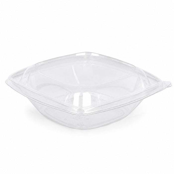 Combo Ensaladera PET cuadrada con Tapa 1000ml 190x190mm A75mm - 25Uds