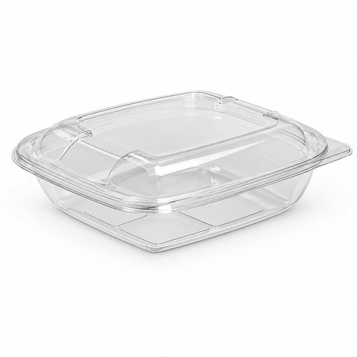 Combo Ensaladera PET cuadrada con Tapa 750ml 190x190mm A65mm - 25Uds