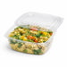 Combo Ensaladera PET cuadrada con Tapa 480ml 130x130mm A60mm - 25Uds