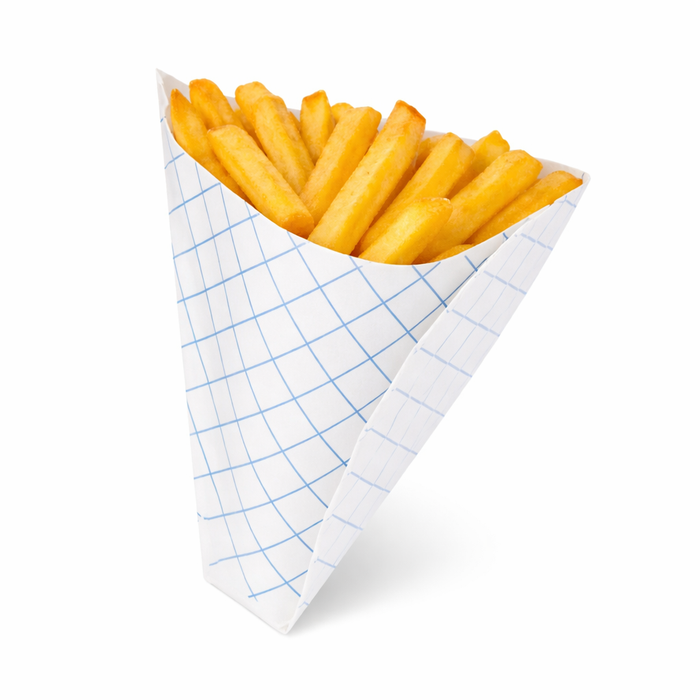 Cono patatas o creppes decoración azul 210x165mm - 1000Uds