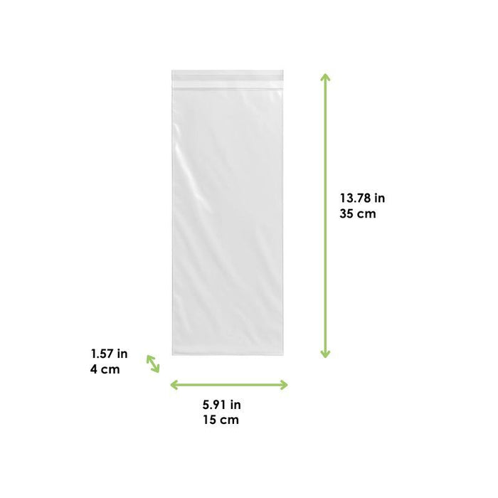 Bolsa de plástico BOPP con cinta adhesiva 350x150mm A40mm - 100Uds