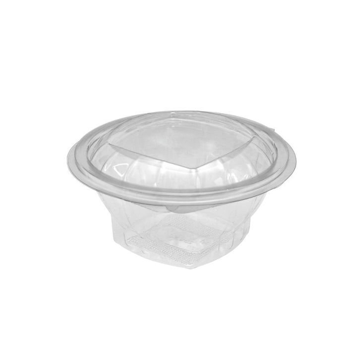Ensaladera con tapa bisagra redonda trasnsparete PET 500ml Ø135mm A56mm - 50Uds