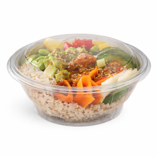 Ensaladera con tapa bisagra redonda trasnsparete PET 750ml Ø151mm A60mm - 50Uds