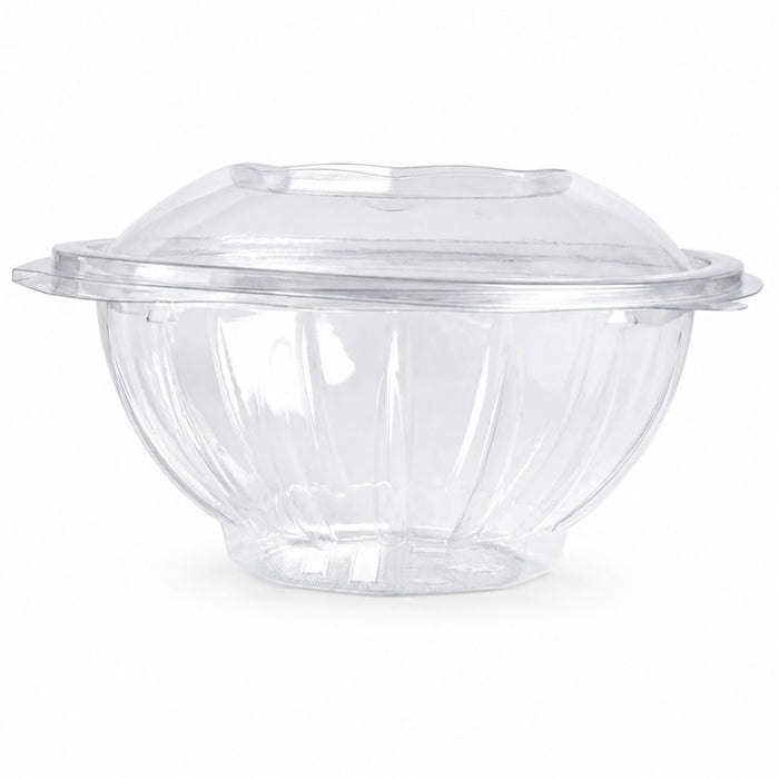 Ensaladera con tapa bisagra redonda trasnsparete PET 750ml Ø151mm A60mm - 50Uds