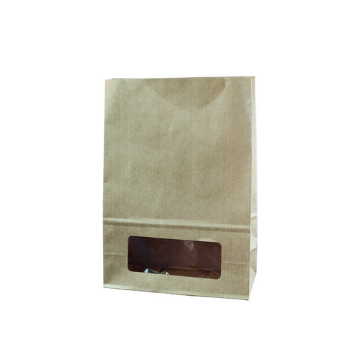 Bolsa Bloomer kraft con ventana PE 150x75mm A220mm - 125Uds