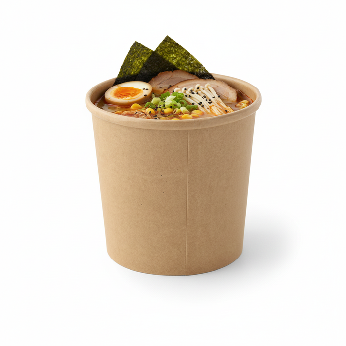 Tarrina de cartón kraft para caliente/frío 360ml Ø90mm A89mm - 50Uds