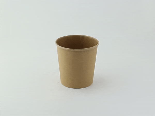 Tarrina de cartón kraft para caliente/frío 490ml Ø97mm A104mm - 50Uds