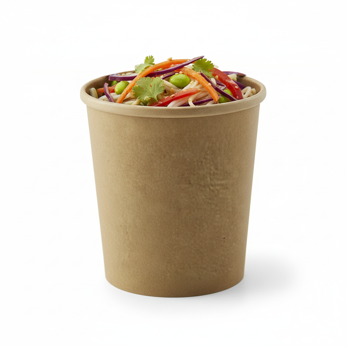 Tarrina de cartón kraft para caliente/frío 490ml Ø97mm A104mm - 50Uds