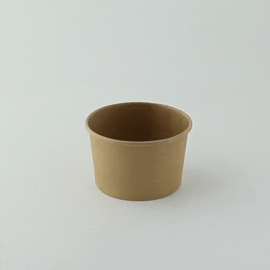 Tarrina de cartón kraft para caliente/frío 230ml Ø90mm A62mm - 50Uds