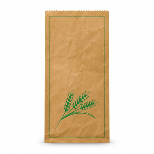 Bolsa de papel kraft decoración verde para Pan 170x70mm A360mm - 1000Uds
