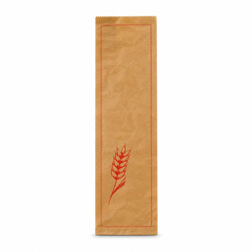 Bolsa de papel kraft decoración rojo para Pan 190x70mm A590mm - 1000Uds