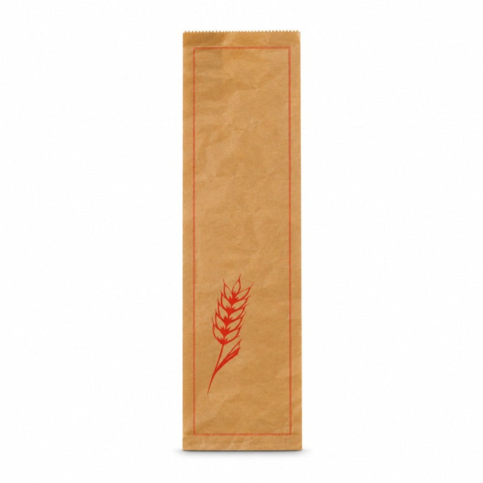 Bolsa de papel kraft decoración rojo para Pan 190x70mm A590mm - 1000Uds