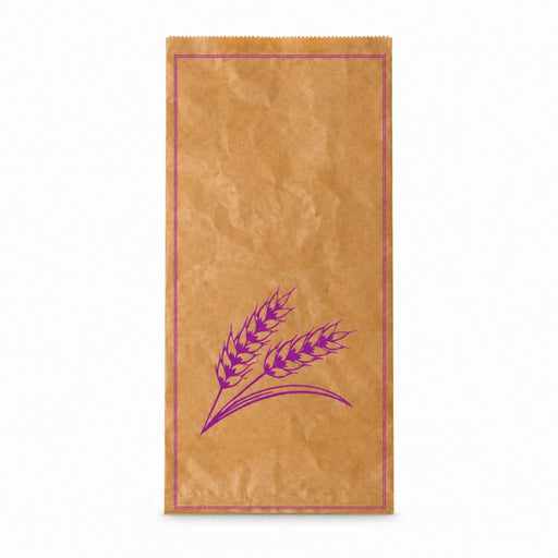 Bolsa de papel kraft decoración violeta para Pan 240x110mm A490mm - 1000Uds