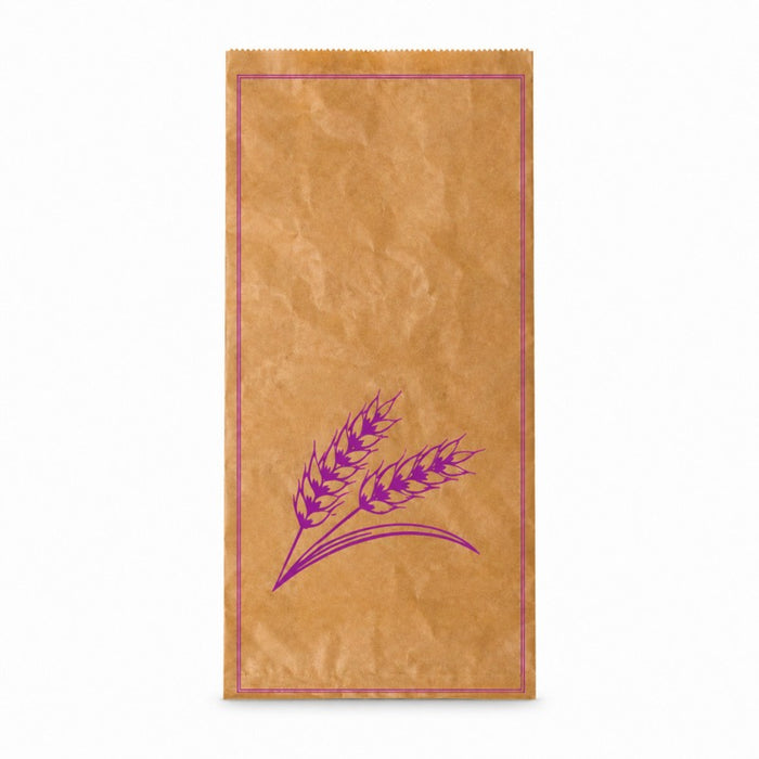 Bolsa de papel kraft decoración violeta para Pan 240x110mm A490mm - 1000Uds