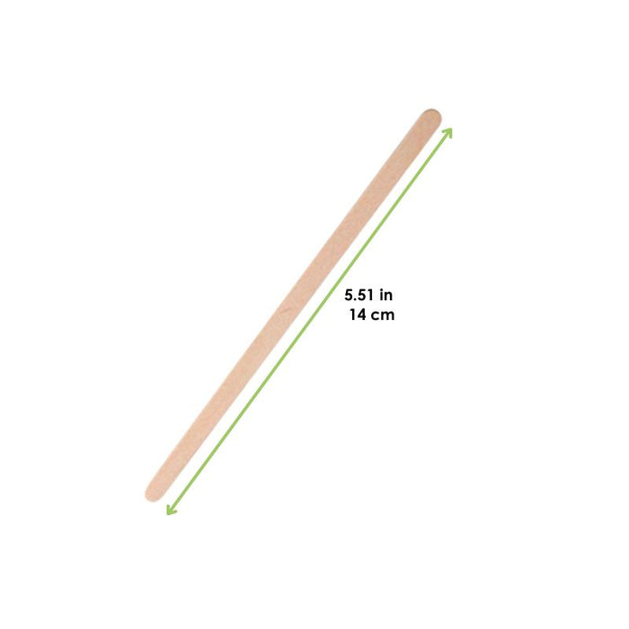 Agitador de madera con punta redondeada en caja dispensadora A140mm - 2000Uds