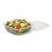 Combo Ensaladera PET cuadrada transparente con Tapa 1000ml 190x190mm A55mm - 150Uds