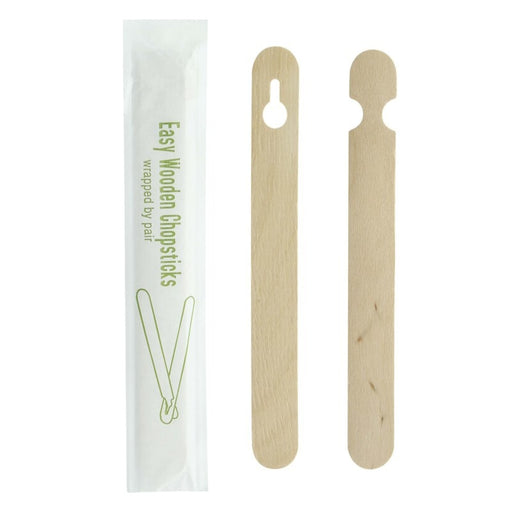 Pallilos chinos de madera tipo tenedor empaquetados por 2 unidades A150mm - 100Uds