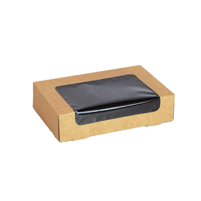 Caja de sushi con ventana antivaho para 15 piezas 190x120mm H45mm - 50Uds