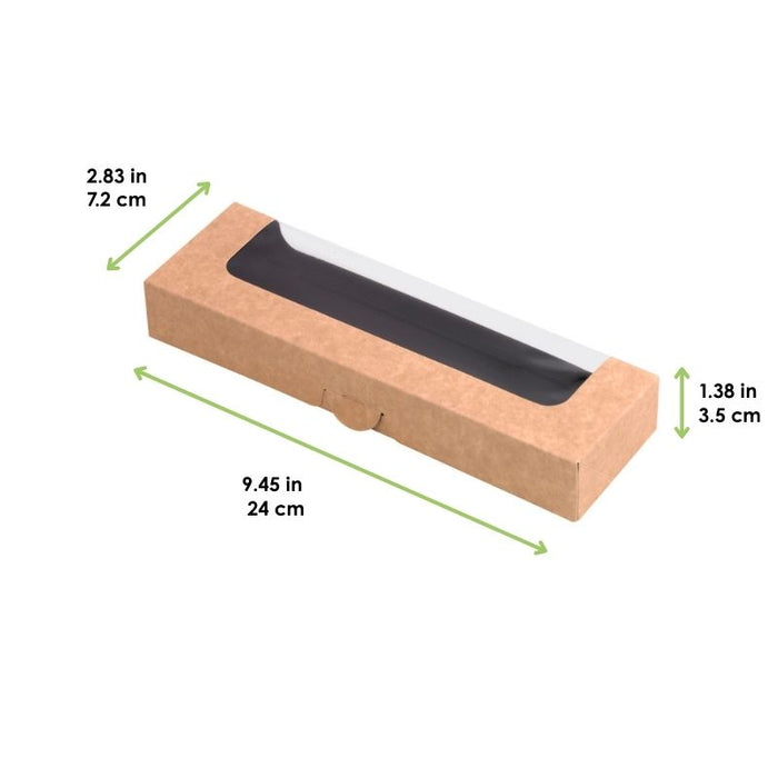 Caja de sushi con ventana antivaho para 14-16 piezas 240x72mm H35mm - 50Uds
