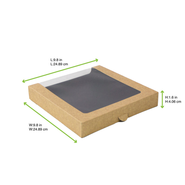 Caja de sushi con ventana antivaho para 40-60 piezas 250x250mm H40mm - 50Uds