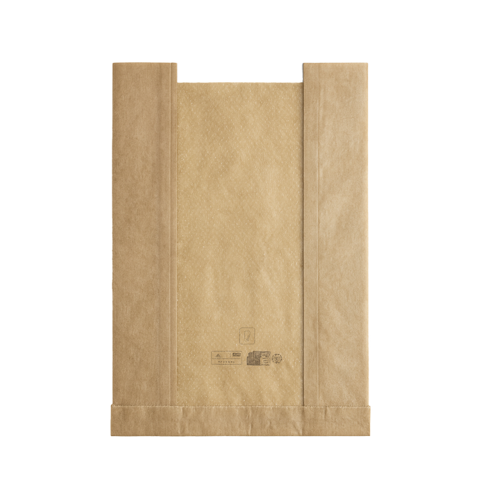 Bolsa de papel kraft marrón con ventana microperforada 180x40mm H220mm - 1000Uds