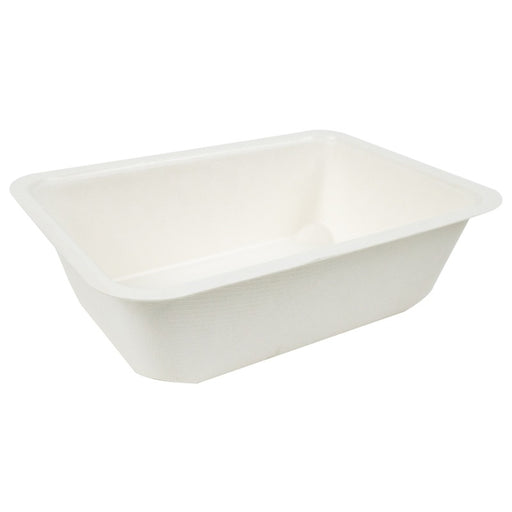 Bandeja de Pulpa laminado PLA sellable 950ml 190x137mm A55mm - 100Uds
