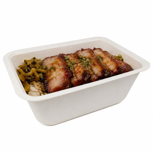 Bandeja de Pulpa laminado PLA sellable 1200ml 190x137mm A70mm - 100Uds