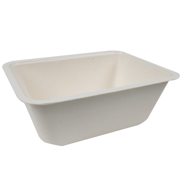 Bandeja de Pulpa laminado PLA sellable 1200ml 190x137mm A70mm - 100Uds